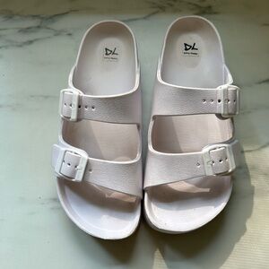 Platform white sandals